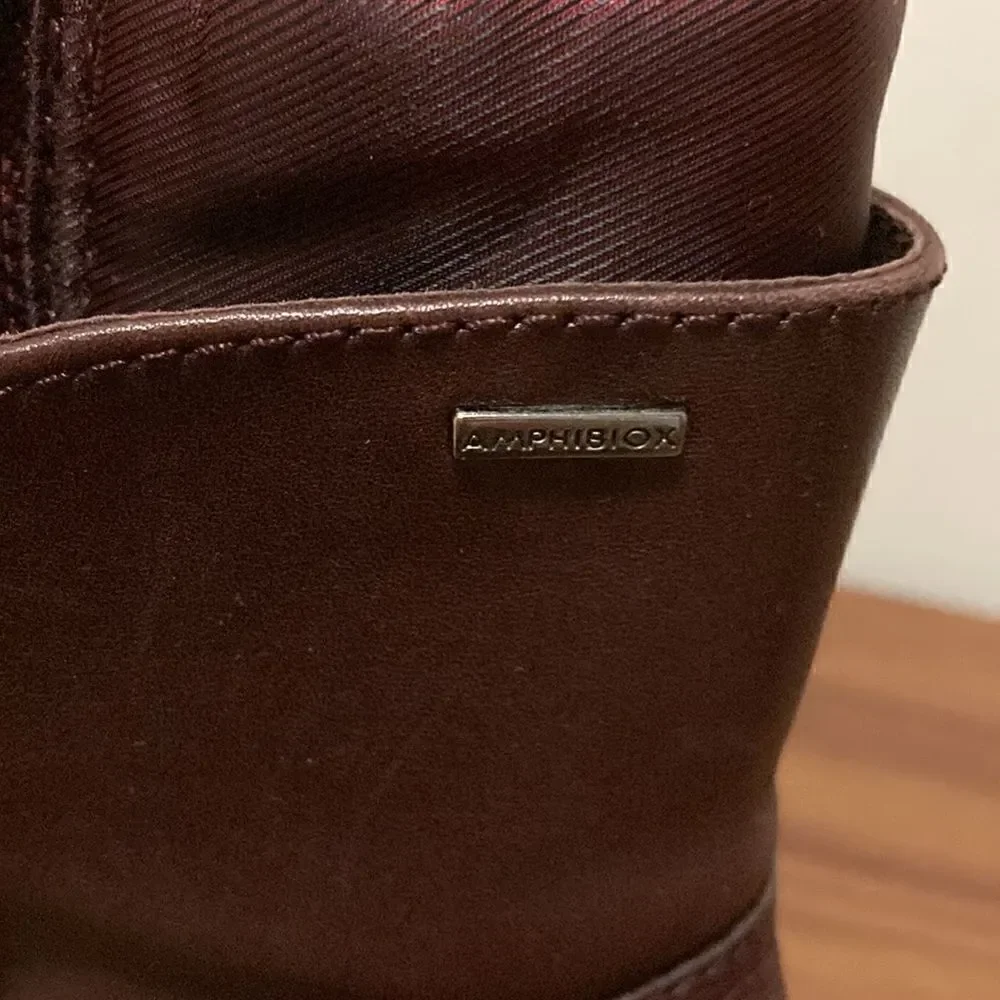 Geox Aminta Amphibiox Waterproof Ankle Boots in Burgundy Leather. Size 35/5.